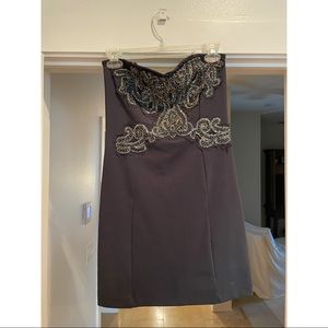 Free People Strapless Black Mini Dress with Sequin Detail | Size M | Worn Once